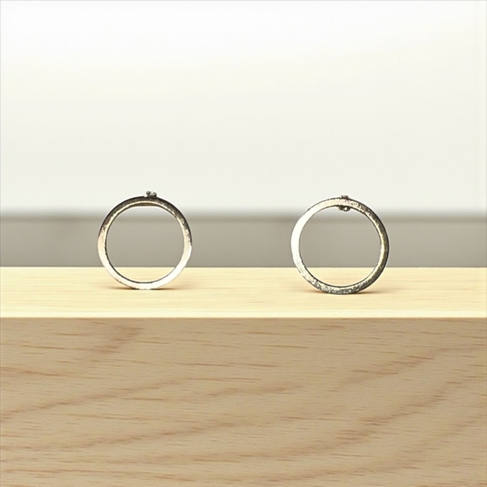 Gold Circle Stud Earrings